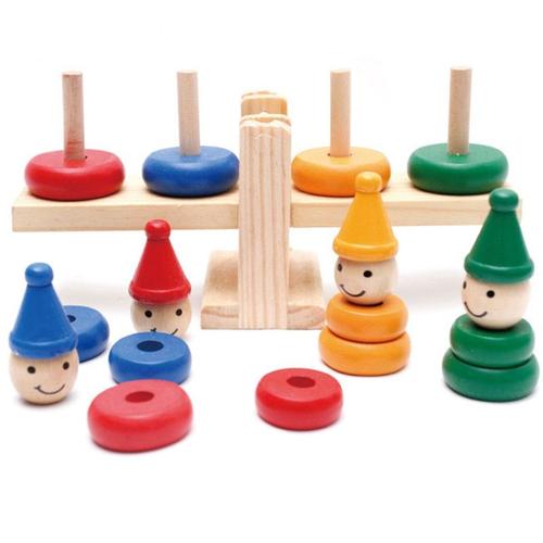 Puzzle En Bois Montessori Pour Bébé, Clown Arc En Ciel, Empileur, Balance, Planche D'équilibre, Jeu, Jouets Éducatifs Pour Enfants