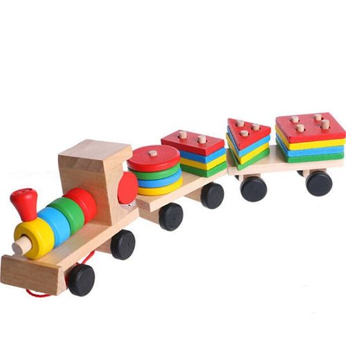 Bébé Puzzle Jouets En Bois Démonté Train Camion Ensemble Blocs Géométriques Début Jouets Éducatifs