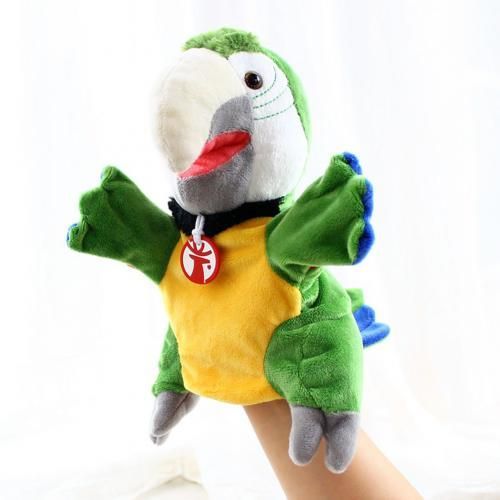 Simulation D'un Perroquet D'oiseau Doux, Marionnette À Main En Peluche, Jouet Pour Enfants, Cadeau Pour Mère Et Bébé, Jouets Interactifs