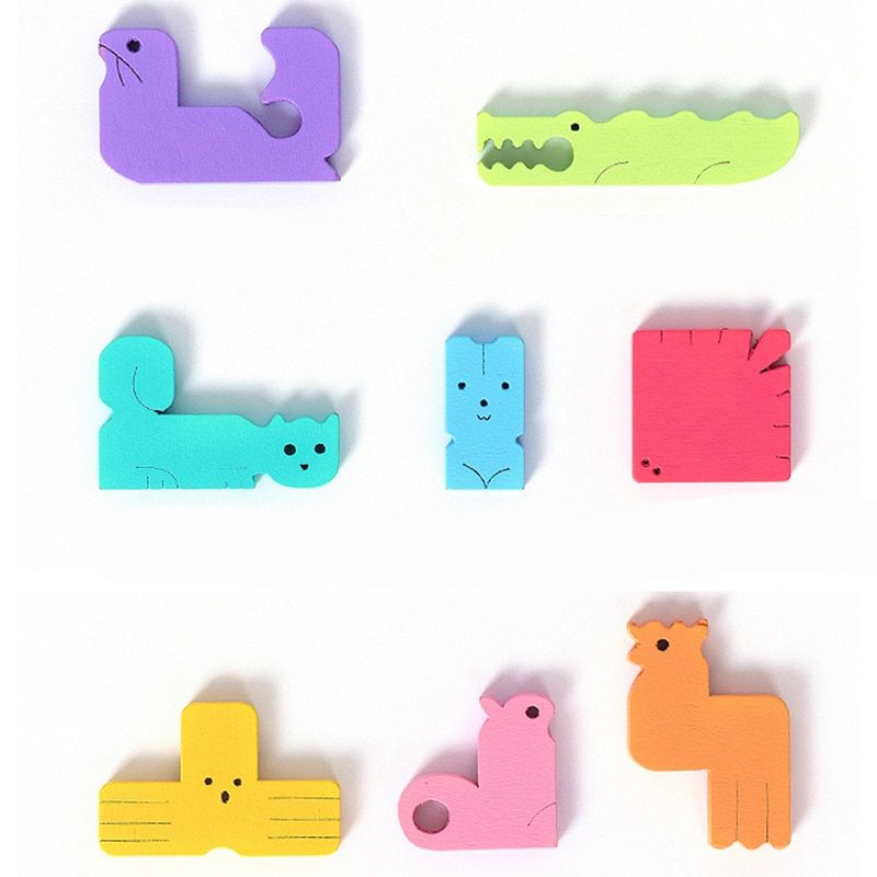 Mignon 3d Puzzles En Bois Puzzle Jouets De Tangram Casse Tt... - 2