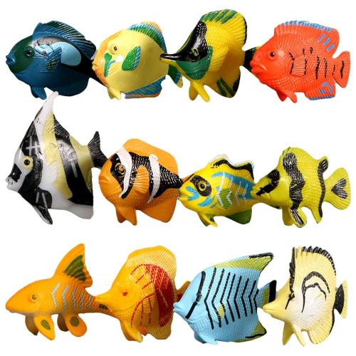 Jouet De Simulation De Mini Poisson De Mer Tropicale Pour Enfants, Figurine D'action, Décor De Maison, Sceau, Étoile De Mer, Hippocampe, Jouet Éducatif, 12 Pièces