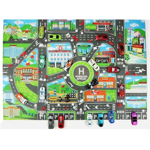 Carte De Stationnement De Voiture Pour Enfants 83x58cm, Jouets Pour Bébés, Tapis De Jeu D'escalade, Jouets Pour Enfants, Parking De Ville, Carte Routière, Version Anglaise, Nouveauté
