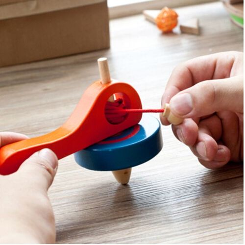 Gyroscope À Fil De Poignée En Bois Pour Enfants, Toupies, Toupies, Beyblade, Jouet De Sport, Jouet Éducatif Pour Tout Petits