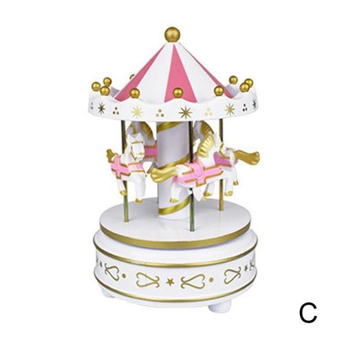 Boîte À Musique Géométrique Unisexe, Cheval En Bois, Rond Point, Carrousel, Décoration, Salle De Cadeaux, Manège, Boîte À Musique, Musi B0j5