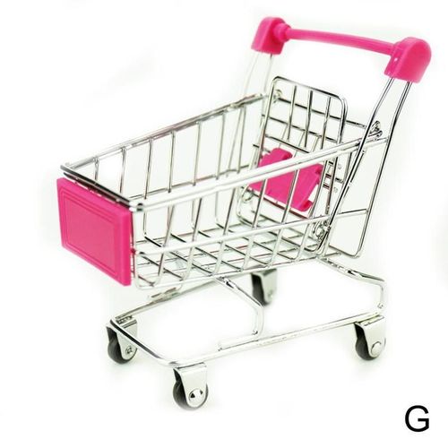 Mini Caddie De Supermarché Mignon, Chariot De Supermarché, Rangement, Décor De Bureau, Jouet Merveilleux, Maison Pour Enfants, Cadeau H9r3