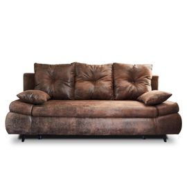 Larson - Canapé Droit 3 Places Convertible - Avec Coffre De Rangement - Style Industriel Couleur - Marron