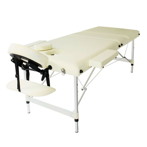 Table De Massage En Aluminium Banc De Massage Pliable Table De Thérapie Beige Helloshop26 16_0000341