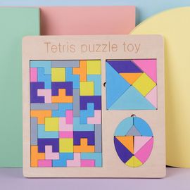 Puzzle Tetris Montessori, Pour Enfant Préscolaire, Figurines Géométriques, Jouets, Tangram, Ensemble De Planche