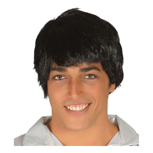 Perruque Homme Noir Avec Une Frange