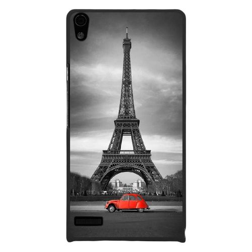 Coque Rigide Pour Huawei Ascend P6 Avec Impression Motifs Paris Et 2cv Rouge