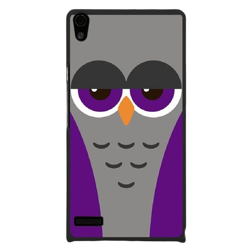 Coque Rigide Pour Huawei Ascend P6 Avec Impression Motifs Chouette Endormie Mauv