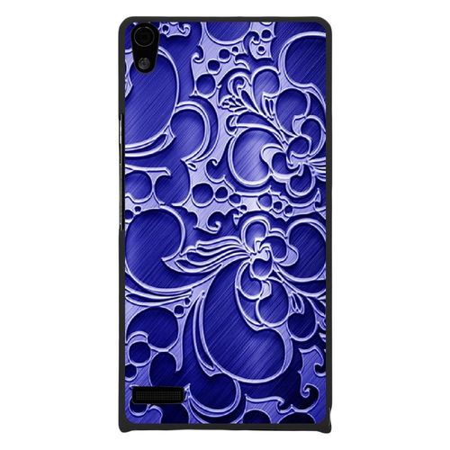 Coque Rigide Pour Huawei Ascend P6 Avec Impression Motifs Arabesque Bleu