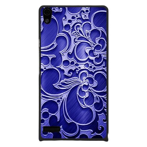 Coque Rigide Pour Huawei Ascend P6 Avec Impression Motifs Arabesque Bleu