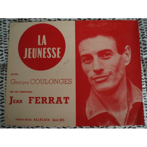 Jean Ferrat Partition La Jeunesse De 1965.