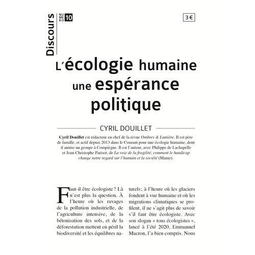 L'écologie Humaine, Une Espérance Politique