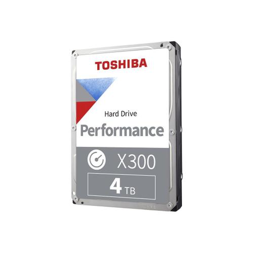 Toshiba X300 Performance - Disque dur - 4 To - interne - 3.5" - SATA 6Gb/s - 7200 tours/min - mémoire tampon : 256 Mo