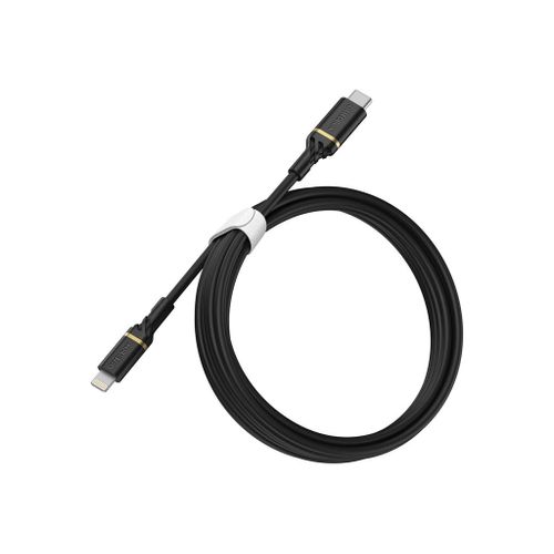 OtterBox Standard - Câble Lightning - Lightning mâle pour 24 pin USB-C mâle - 2 m - noir scintillant - USB Power Delivery (60W)