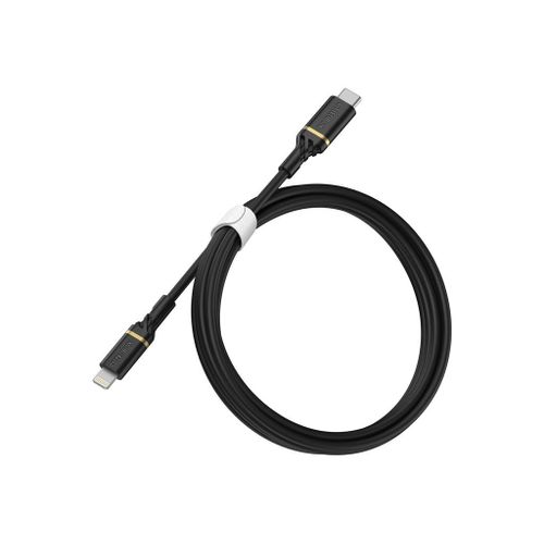 OtterBox Standard - Câble Lightning - Lightning mâle pour 24 pin USB-C mâle - 1 m - noir scintillant - USB Power Delivery (60W)