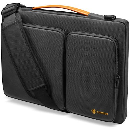 tomtoc 14' Housse Sac à Bandoulière Sacoche Ordinateur Portable Compatible 2020 New Dell XPS 15, 15' Nouveau MacBook Pro A1990/A1707, Lenovo Ideapad 120s, ASUS Vivobook E402WA, HP Chromebook 14, Noir