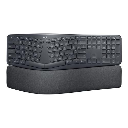Logitech ERGO K860 Split Keyboard for Business - Clavier - sans fil - Bluetooth LE - AZERTY - Français - graphite