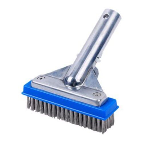Brosse de piscine en Aluminium 5,5 pouces, pour le nettoyage des murs de piscine, poils en acier inoxydable