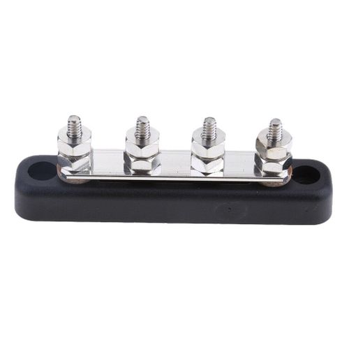 Barre De Bus 4 Post Marine 100 Amp | Bloc De Distribution Puissance Et Au Sol, Clous De 4x6mm, Noir