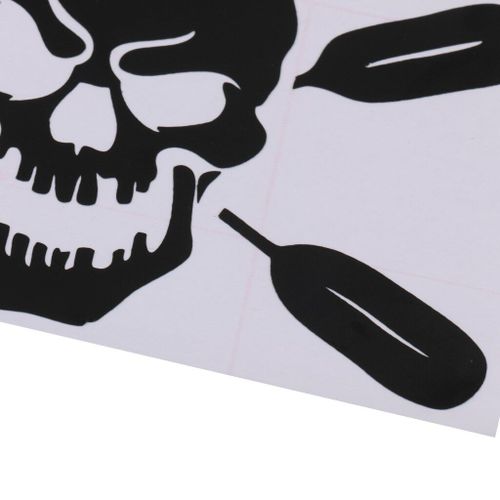 Autocollants En Vinyle Noir, 14.8x9.8cm, Pagaie Canoë, Crâne, Pour Fenêtre, Kayak, Voiture