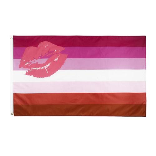 Rouge à lèvres Gay arc en ciel LGBT 90x150cm, drapeau de fierté pour les  lesbiennes et les lesbiennes, à Double face