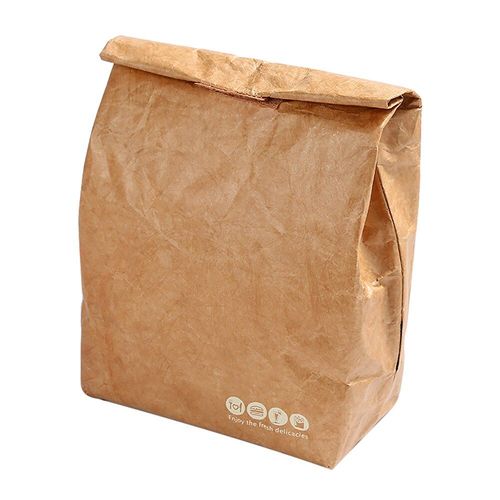 Sac à Lunch en papier Kraft pliable, réutilisable, étanche, Portable, grande capacité, refroidisseur thermique, isolé