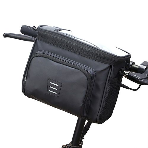 Sac avant de vélo noir, sac à main isolé en PVC, sac à bandoulière, sac à déjeuner avec grande capacité de 5l, fenêtre de téléphone à emporter