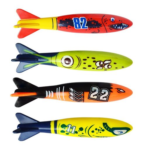 Jouet De Plongée Sous Marine Pour Enfants, Jeu De Fusée Torpedo, Été, Amusant, Bâtons De Plongée, 4 Pièces