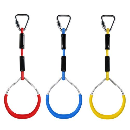 Anneaux De Gymnastique Colorés Pour Enfants, 3 Pièces, Barre De Balançoire, Anneau De Gymnastique En Plein Air, Kit De Parcours D'obstacle Ninja, Anneaux Suspendus Pour L'escalade Aérienne