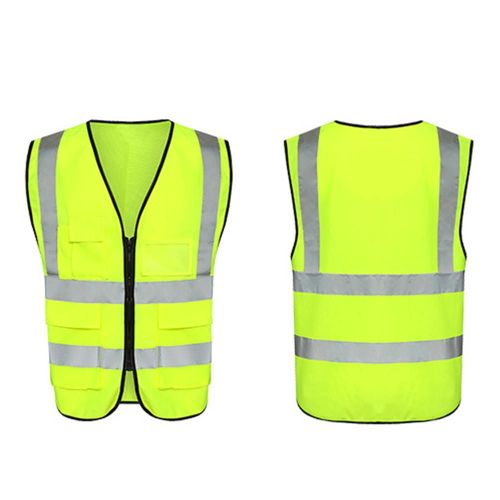 Gilet Réfléchissant 3d Multi Poches, Vêtements Fluorescents Jaunes Pour L'équitation Et La Course De Nuit