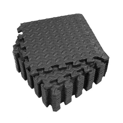 Tapis De Sol Épissage Pour Salle De Sport, Puzzle, Yoga, Patchwork, Épais, Absorption Des Chocs, Grain De Feuille Eva, 12 Pièces