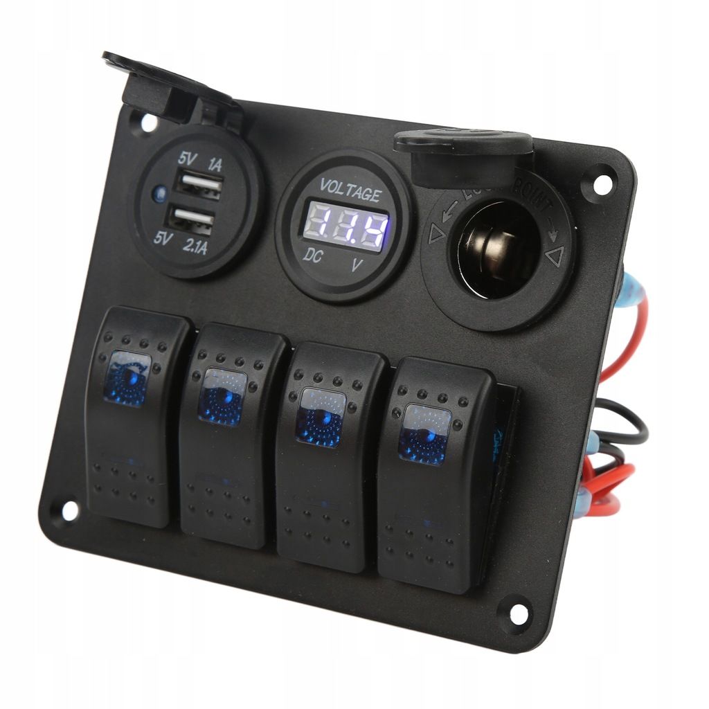 Panneau D'interrupteurs  Bascule 4 Voies Avec Prise Allume-... - 5