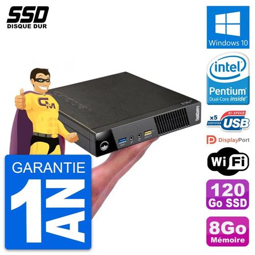 Ultra Mini PC Lenovo M73 Tiny USFF G3220T RAM 8Go SSD 120Go Windows 10 Wifi