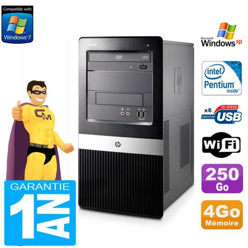 PC HP Compaq dx2420 MT Intel E5300 RAM 4Go Disque Dur 250Go Wifi Windows XP Pro