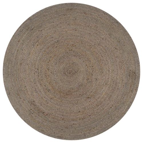 Vidaxl Tapis Fait À La Main Jute Rond 150 Cm Gris