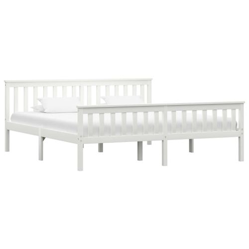 Vidaxl Cadre De Lit Sans Matelas Blanc Bois Massif De Pin 180x200 Cm