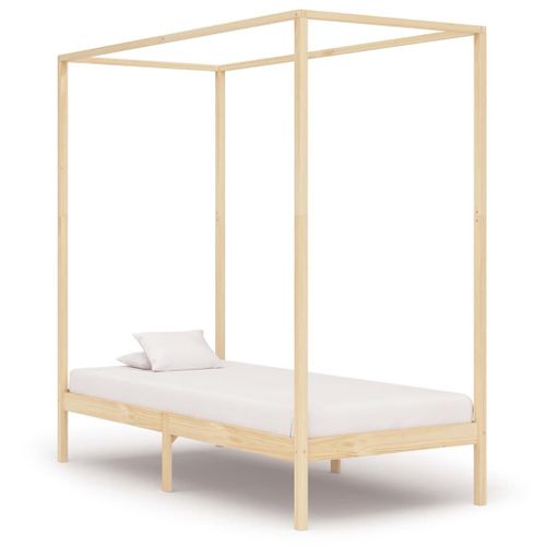 Vidaxl Cadre De Lit À Baldaquin Sans Matelas Bois Massif 90x200 Cm