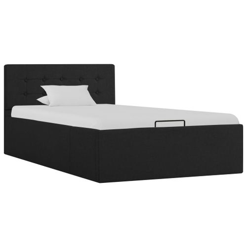 Vidaxl Cadre De Lit À Stockage Hydraulique Gris Foncé Tissu 90x200 Cm