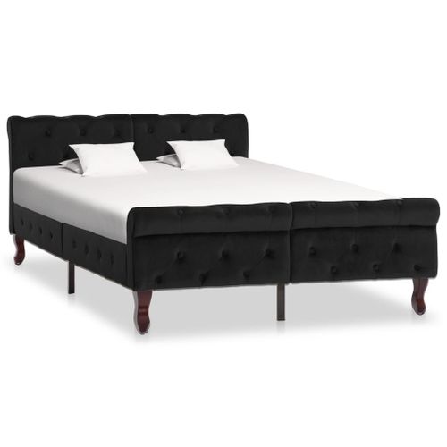 Vidaxl Cadre De Lit Sans Matelas Noir Velours 120x200 Cm