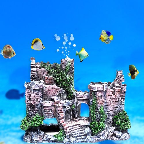 Aquarium Rocaille, Grotte En Résine, Ornement Ancien Pour Aquarium, Château Réaliste, Décor Pour Environnement De Vie Aquatique