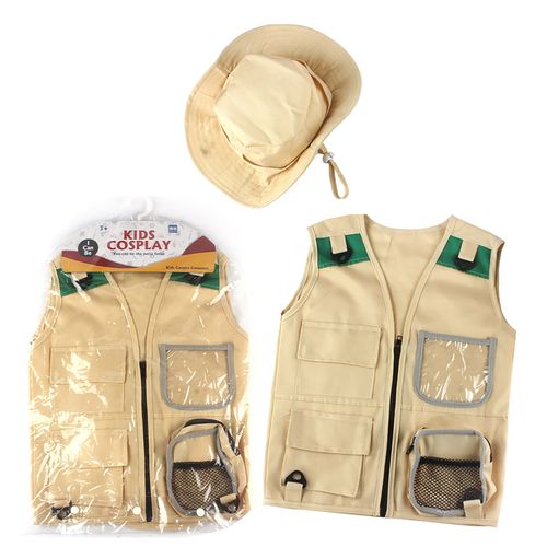 Ensemble Gilet Cargo Et Chapeau Pour Enfants, Costume Cosplay D'halloween Pour Jeu De Rôle