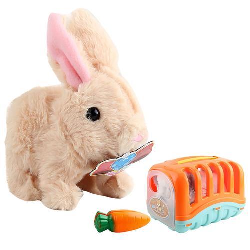 Jouets de Simulation électrique de lapin en peluche, jouet