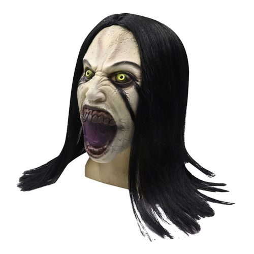 Masque À Cheveux Longs Et Effrayants, Costume Effrayant De Cosplay Maléfique, Masques De Cosplay Fantôme Noir Pour Femmes, Costume De Terreur D'halloween Valak