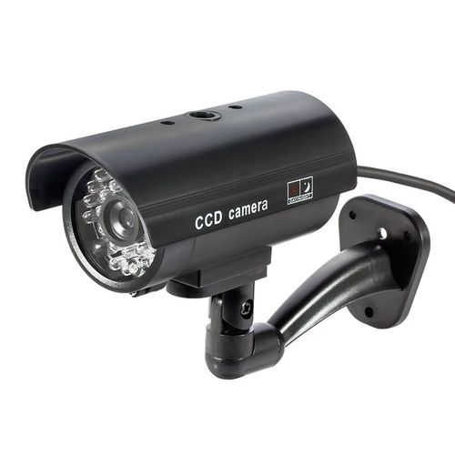 Fausse caméra factice de vidéosurveillance, appareil de sécurité étanche pour l'extérieur et l'intérieur, vidéosurveillance, qui clignote la nuit, couleur de lumière LED