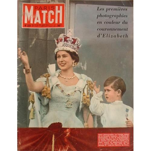 Paris Match   N° 221 : 1er Tir Atomique / Elizabeth Et Margaret A Epson / Le Couronnement D'elizabeth / L'election Italienne / Nijinski