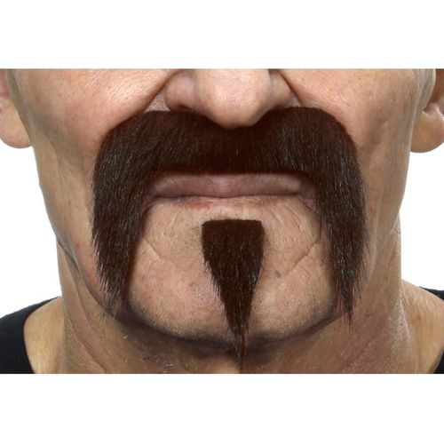 Moustache À Bouton Marron