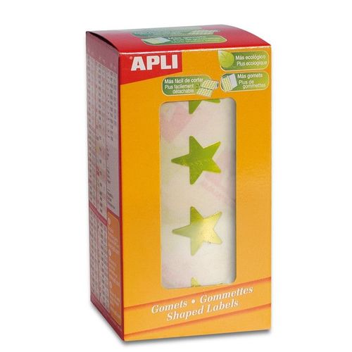 Gommettes Rouleau Étoile 20 Mm Jaune Métal. X 1416 - Apli Agipa